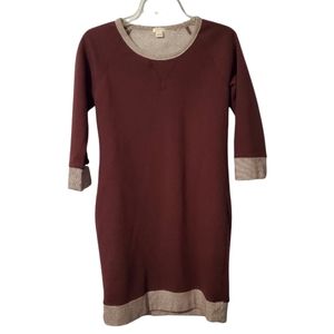 J. Crew Burgundy and Gray Sweater Dress Size Small